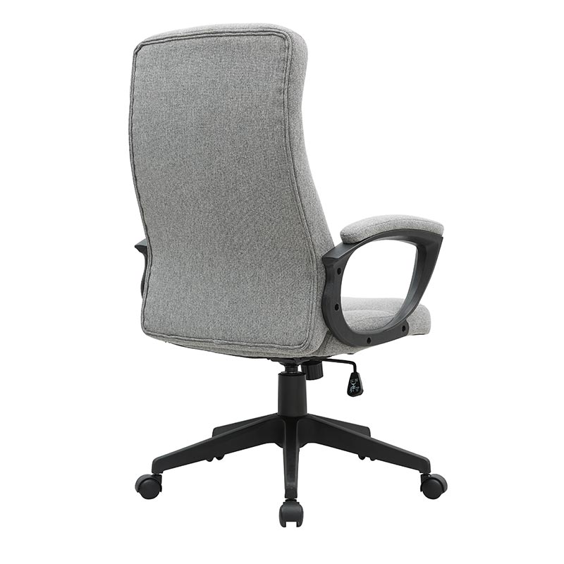 Grey Executive Office Chair with Upholstered Swivel High Capacity Adjustable Height Thick Padding Headrest and Armrest