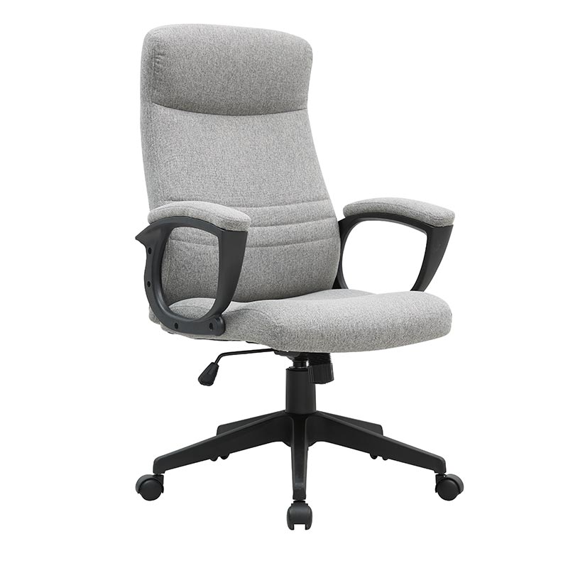 Grey Executive Office Chair with Upholstered Swivel High Capacity Adjustable Height Thick Padding Headrest and Armrest