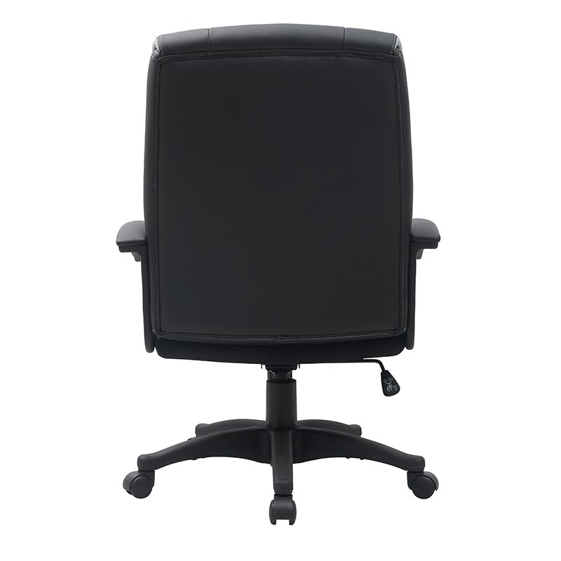 Black Leather Office Chair Mid Back Leather Desk Chair Modern Excutive Office Chair