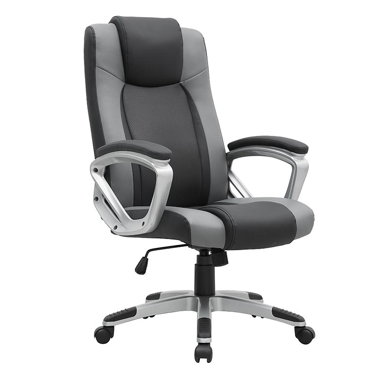 High Back Computer Desk Chair PU Leather Adjustable Height Modern Executive Swivel Task Chair with Padded Armrests