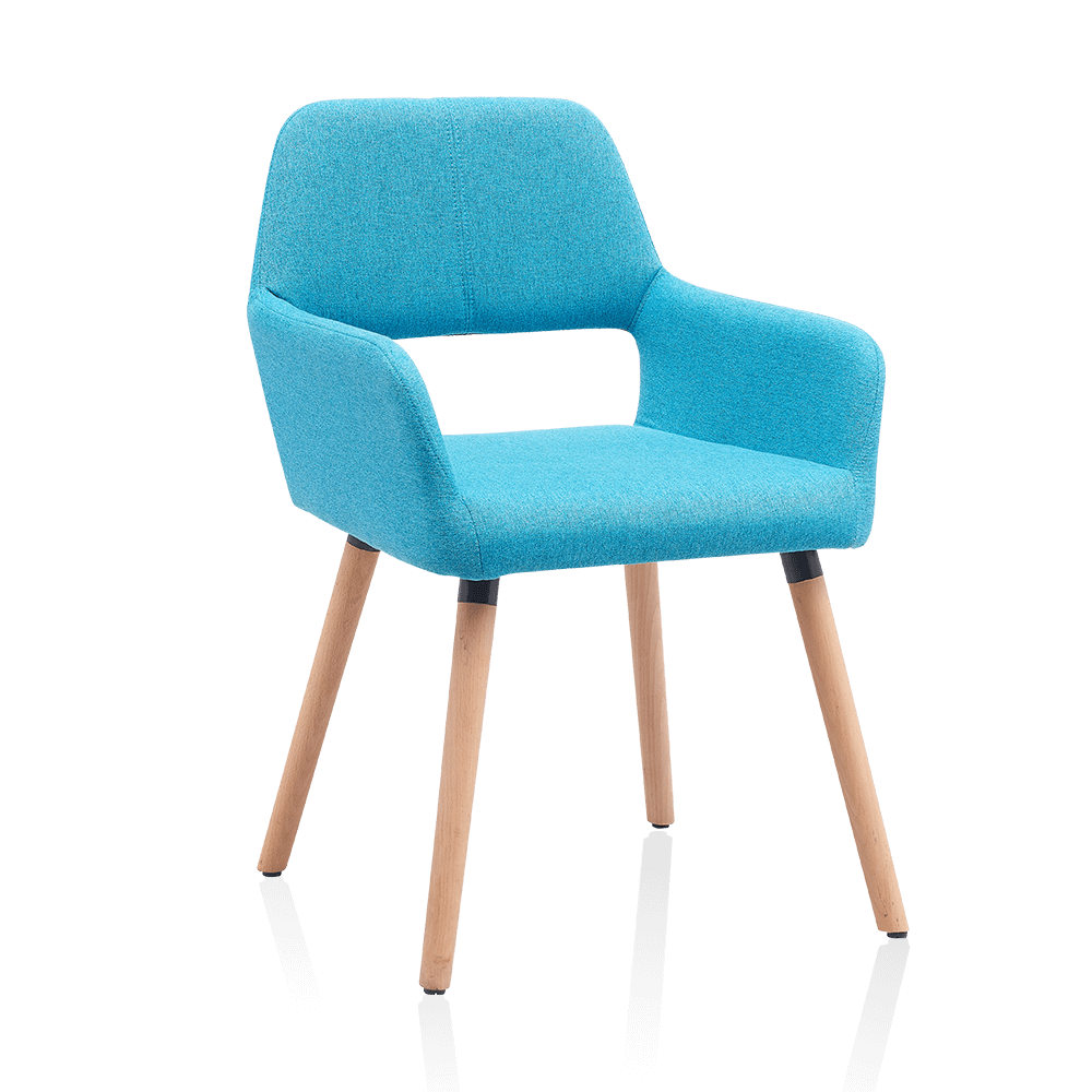 SHINERUN Dining Chair with Wooden Legs Fabric Accent Chair Leisure Chairs