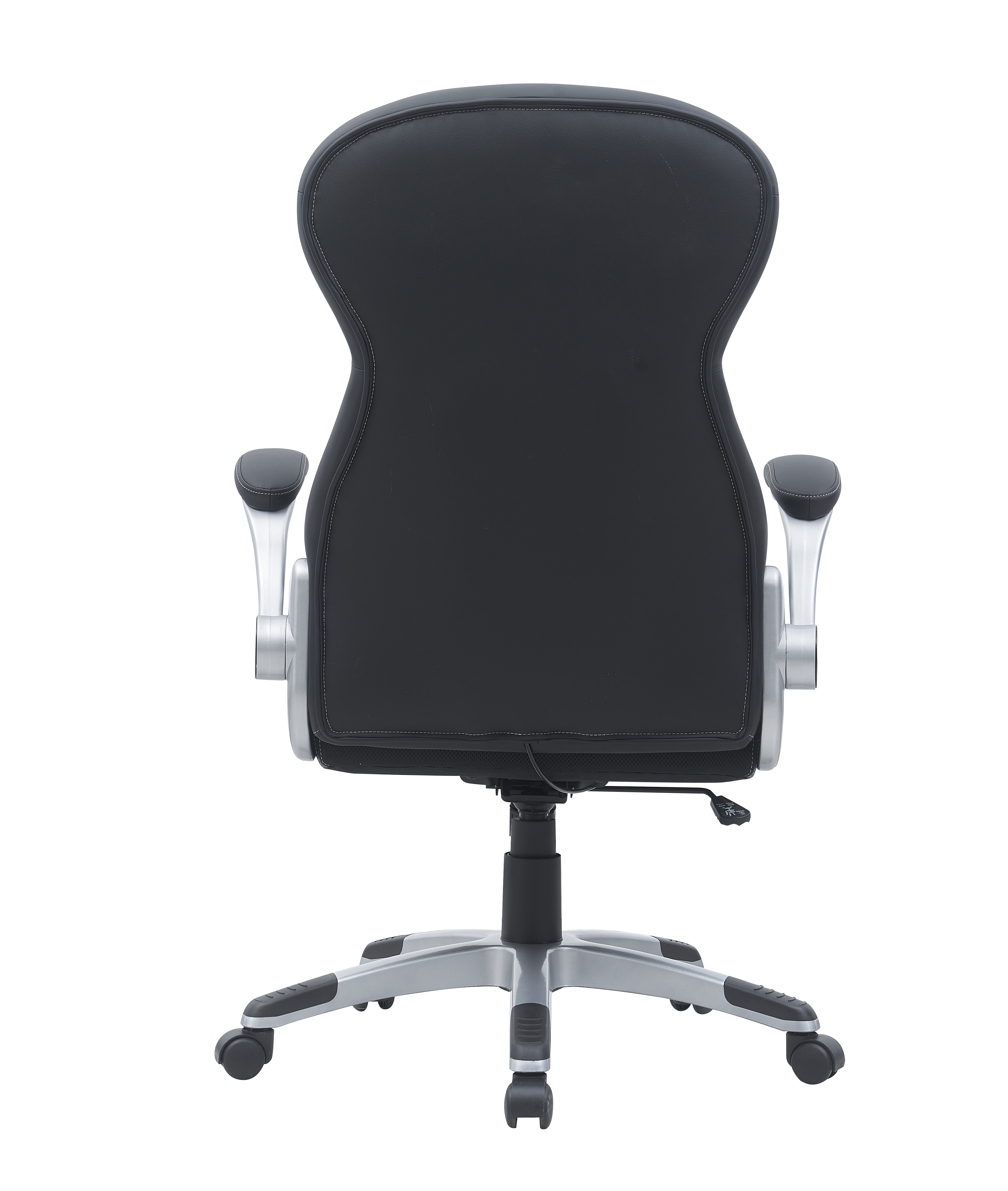 Executive Office Chair with Flip-Up Arms High Back Desk Chair PU Leather Chair with Lumbar Support