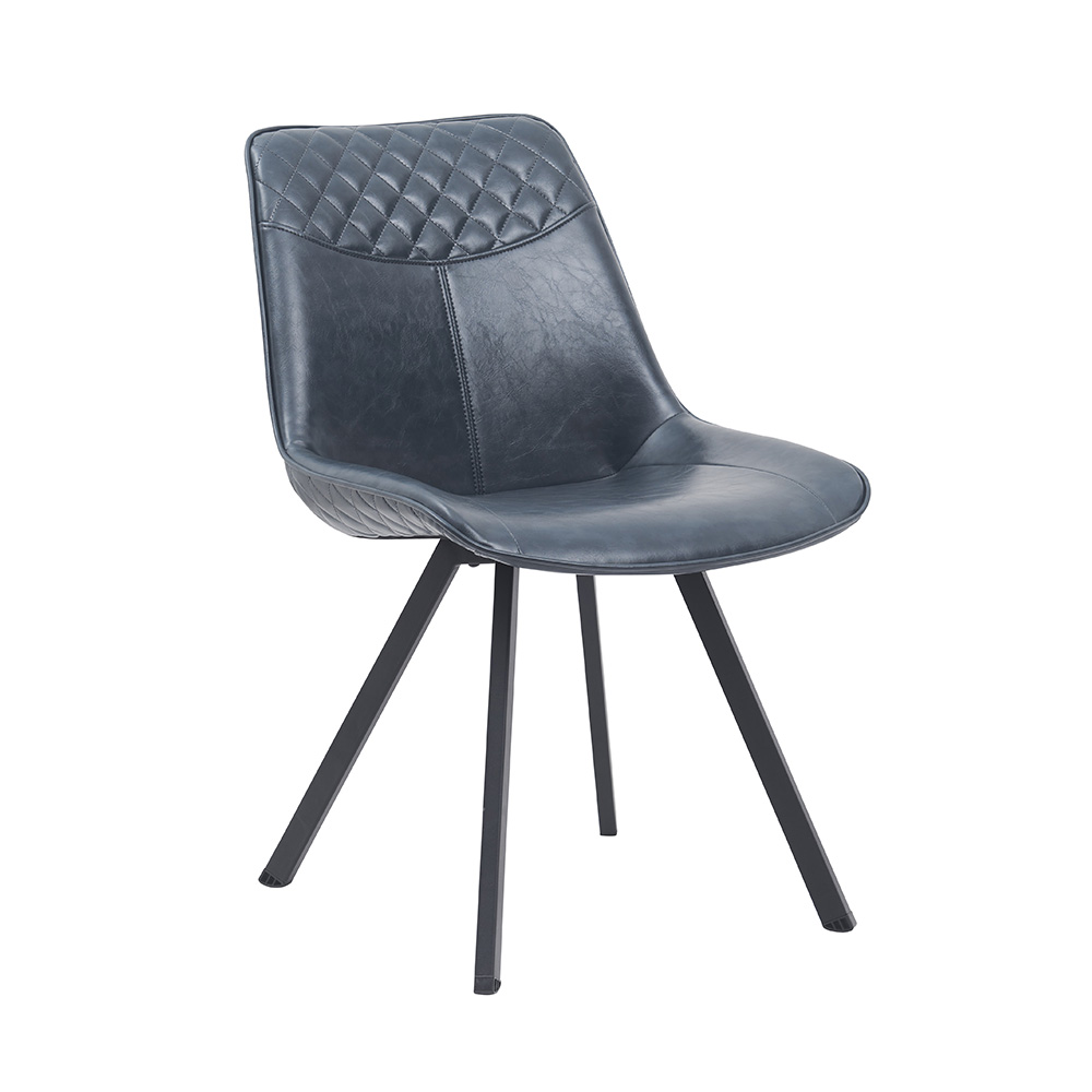 SHINERUN Modern Leather Armless Metal Dining Chair