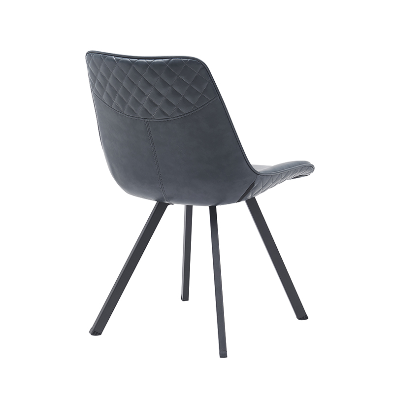 SHINERUN Modern Leather Armless Metal Dining Chair