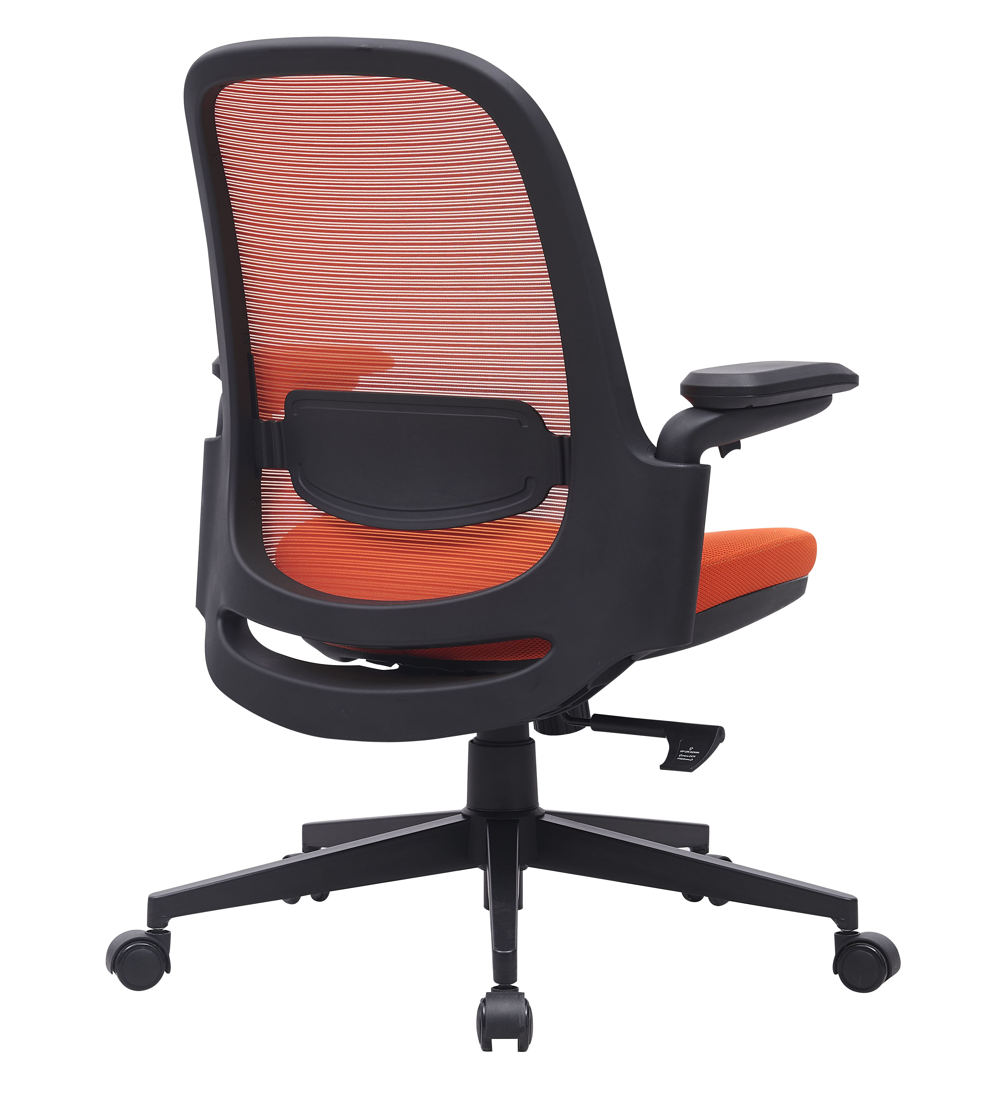 3D armrest advanced multi-scene orange mesh chair adjustable height Black silent PU wheel multi-function adjustment machismn K&D base