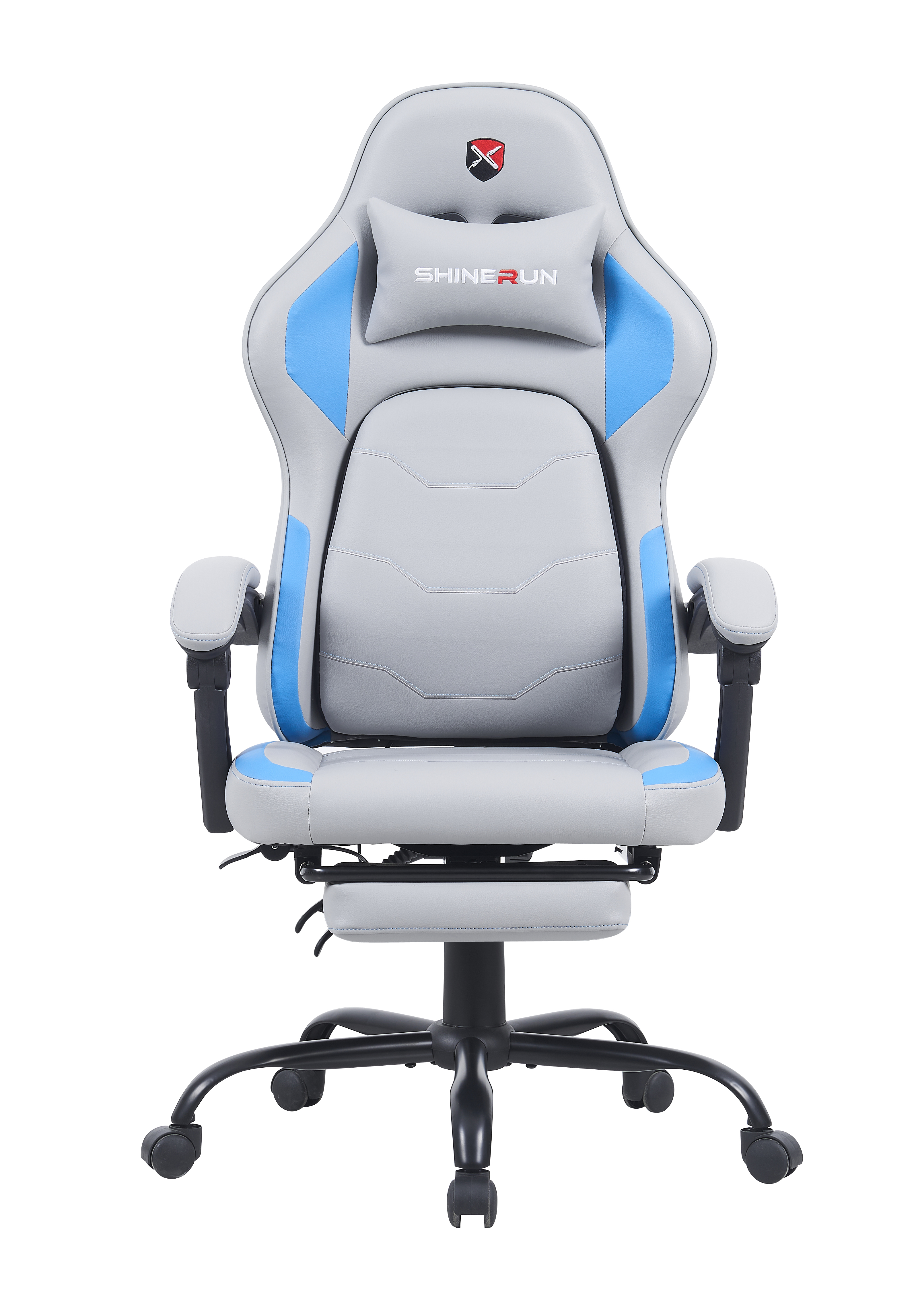 2024 white PU+PVC backrest can be ejected with footrest gaming chair