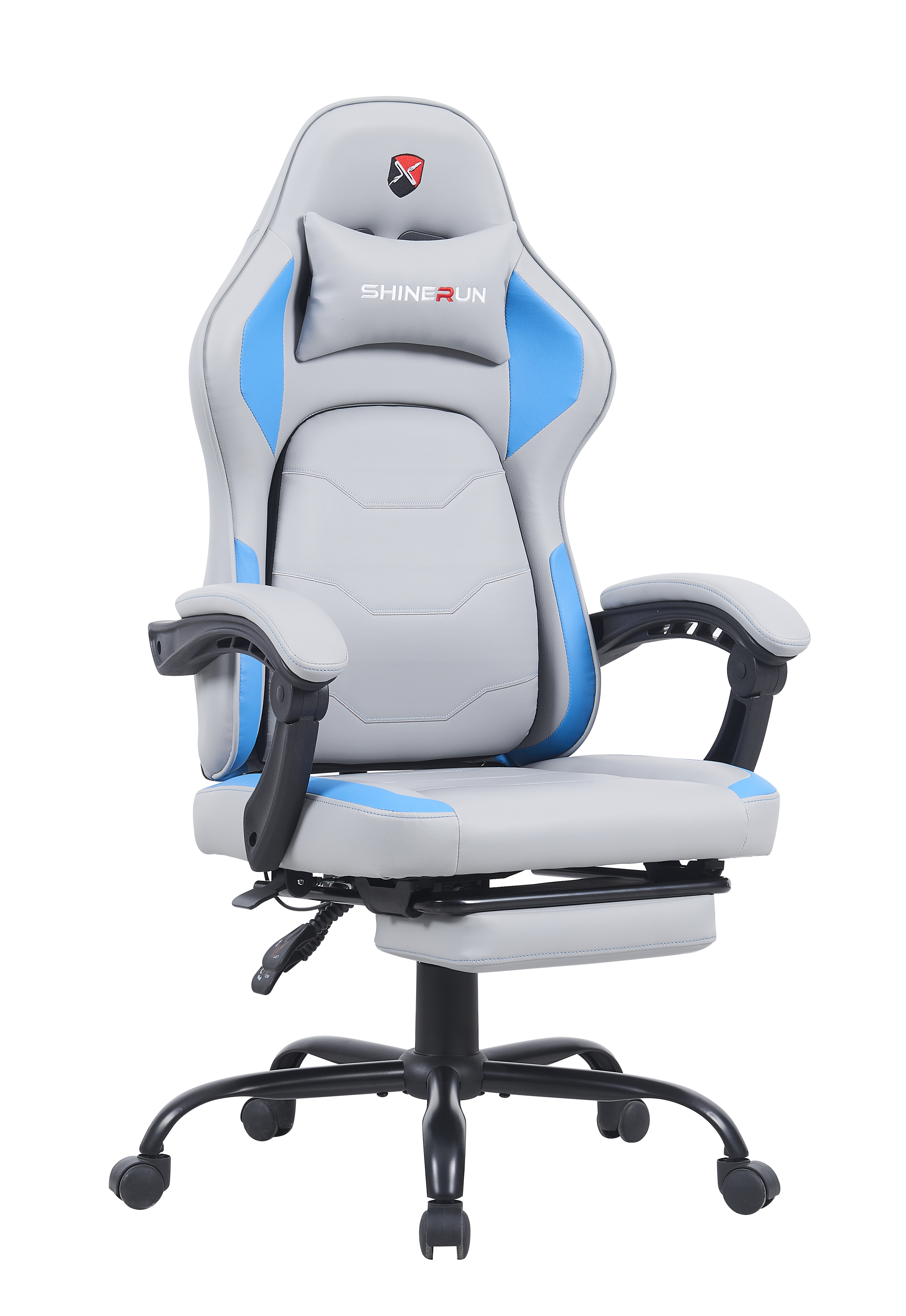 2024 white PU+PVC backrest can be ejected with footrest gaming chair