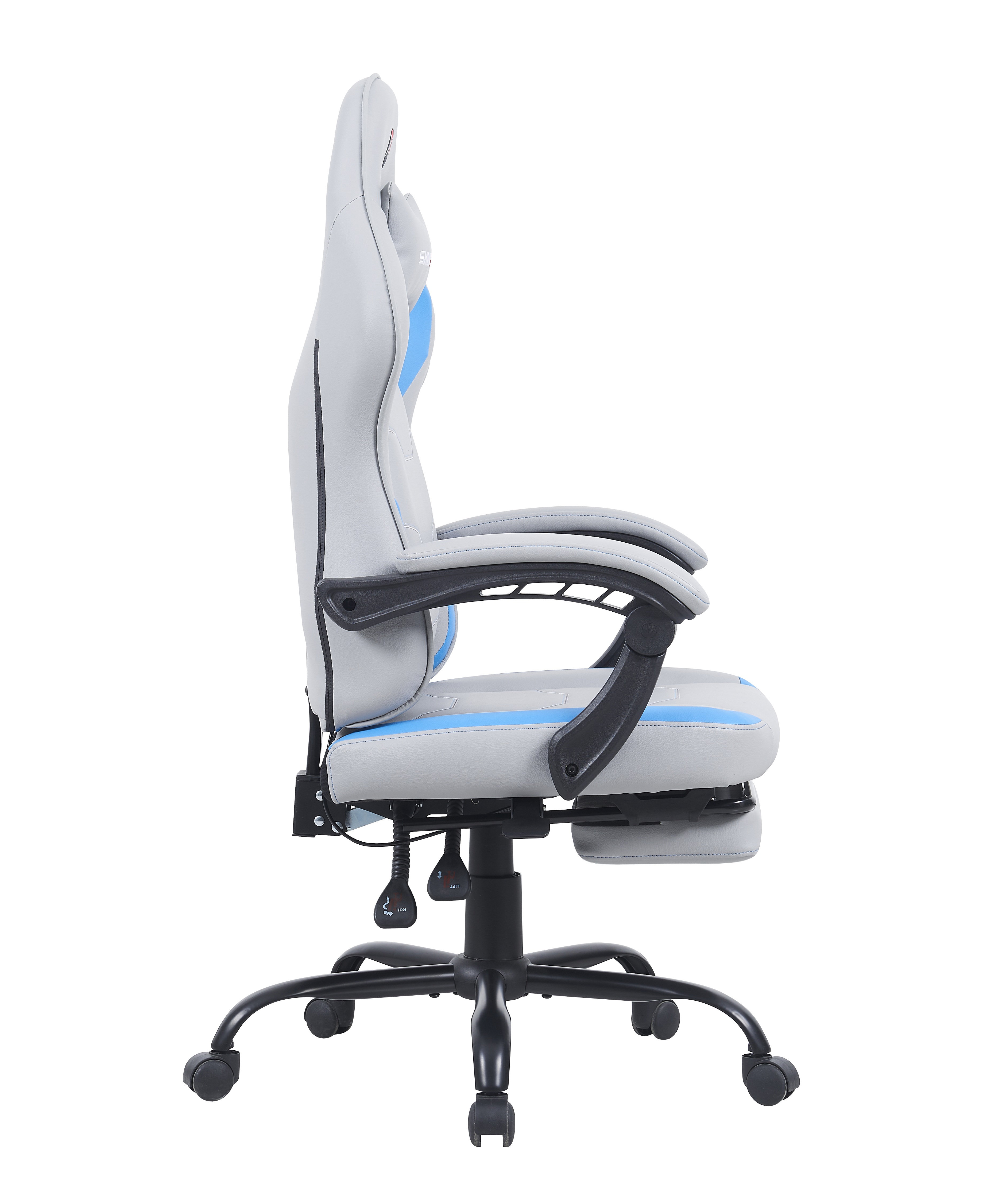 2024 white PU+PVC backrest can be ejected with footrest gaming chair