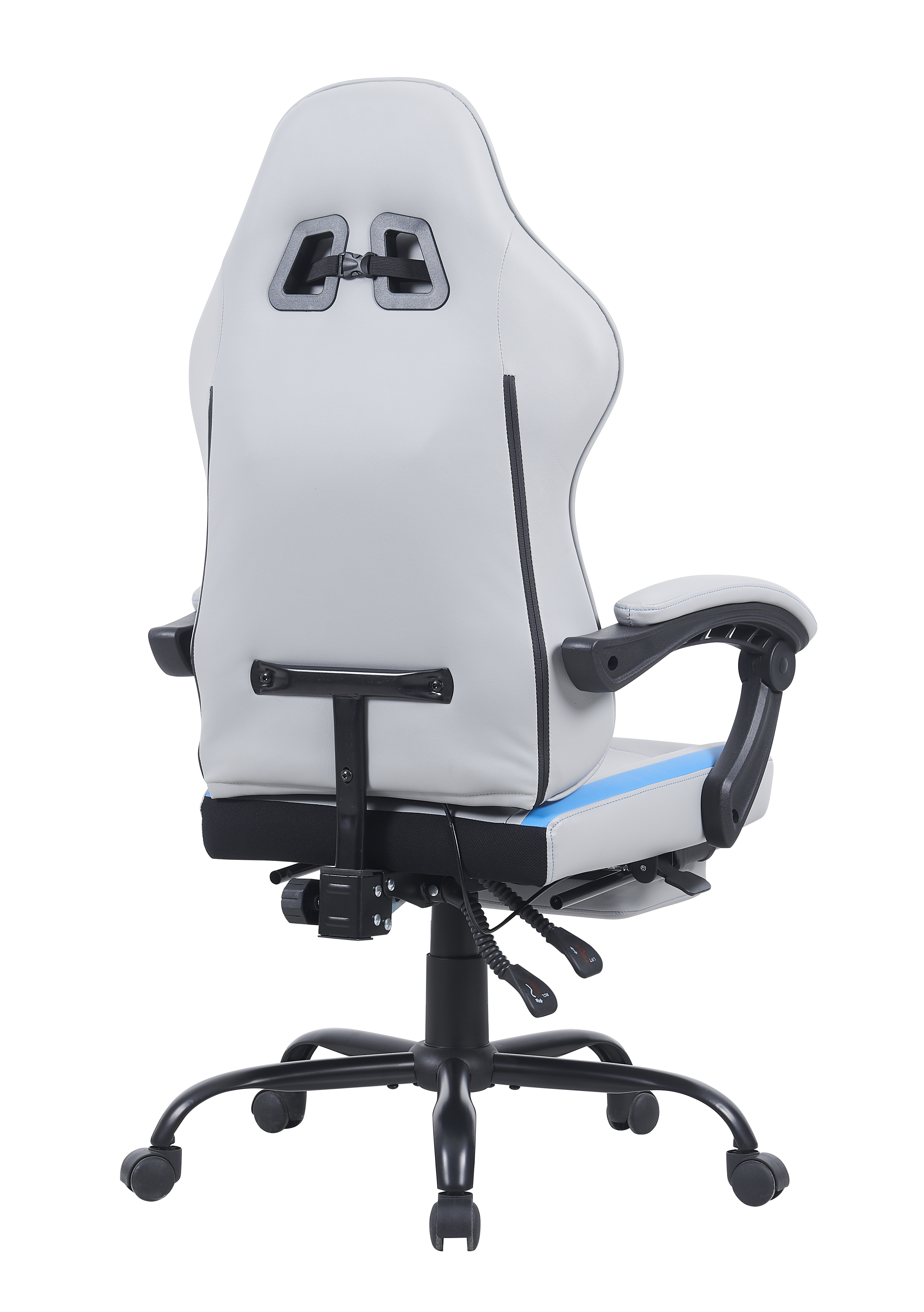 2024 white PU+PVC backrest can be ejected with footrest gaming chair