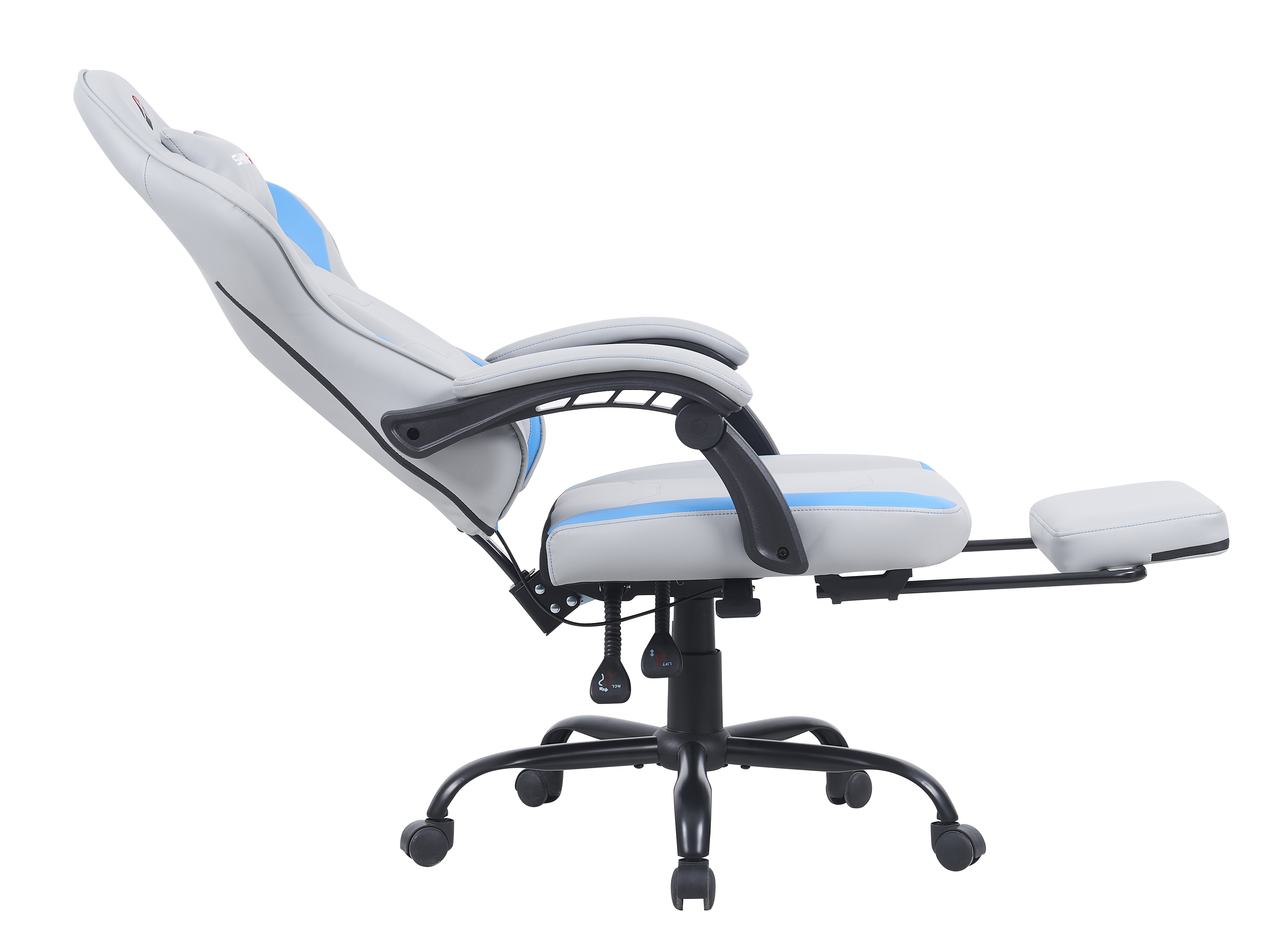 2024 white PU+PVC backrest can be ejected with footrest gaming chair