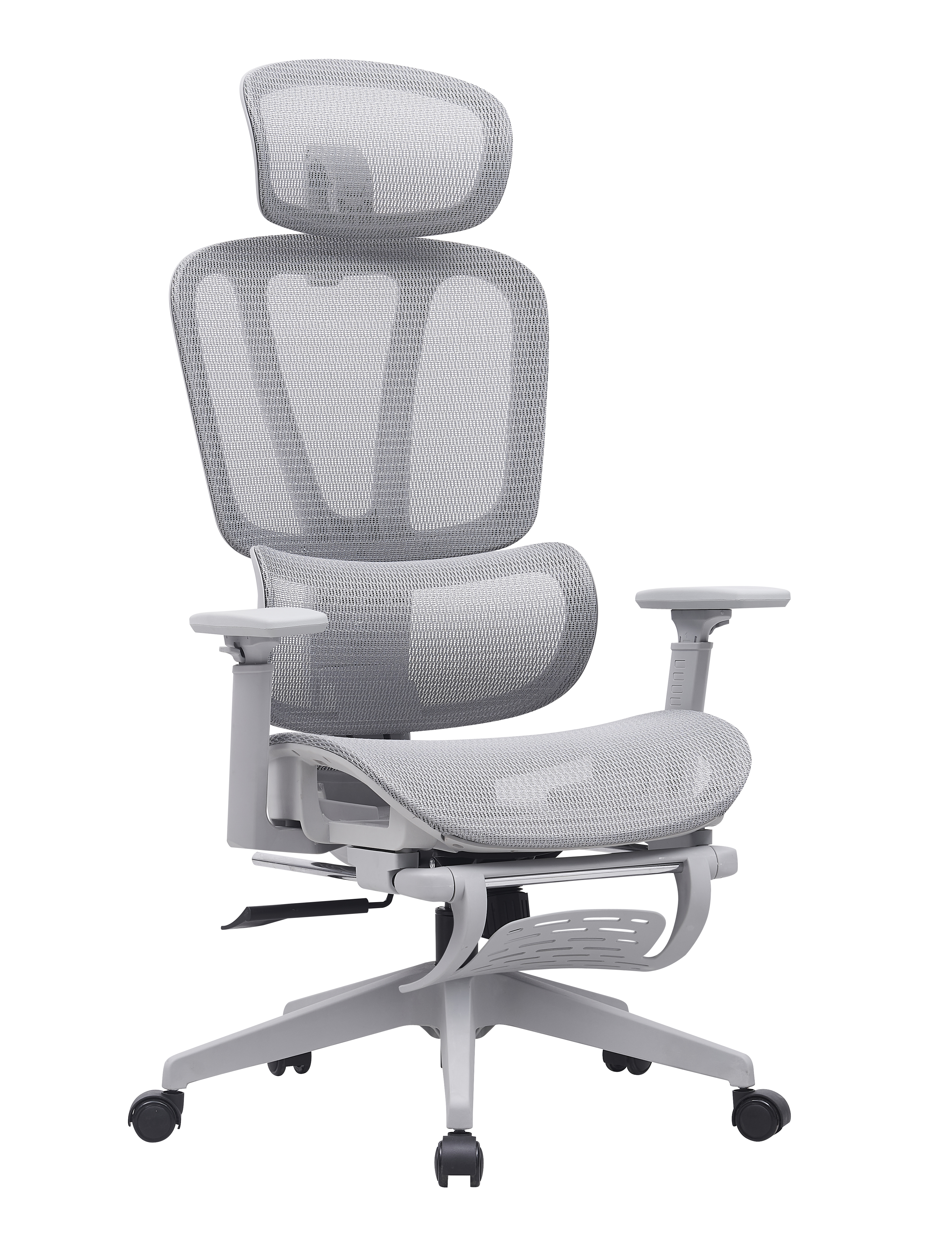 2025 grey new high back net chair with footrest headrest