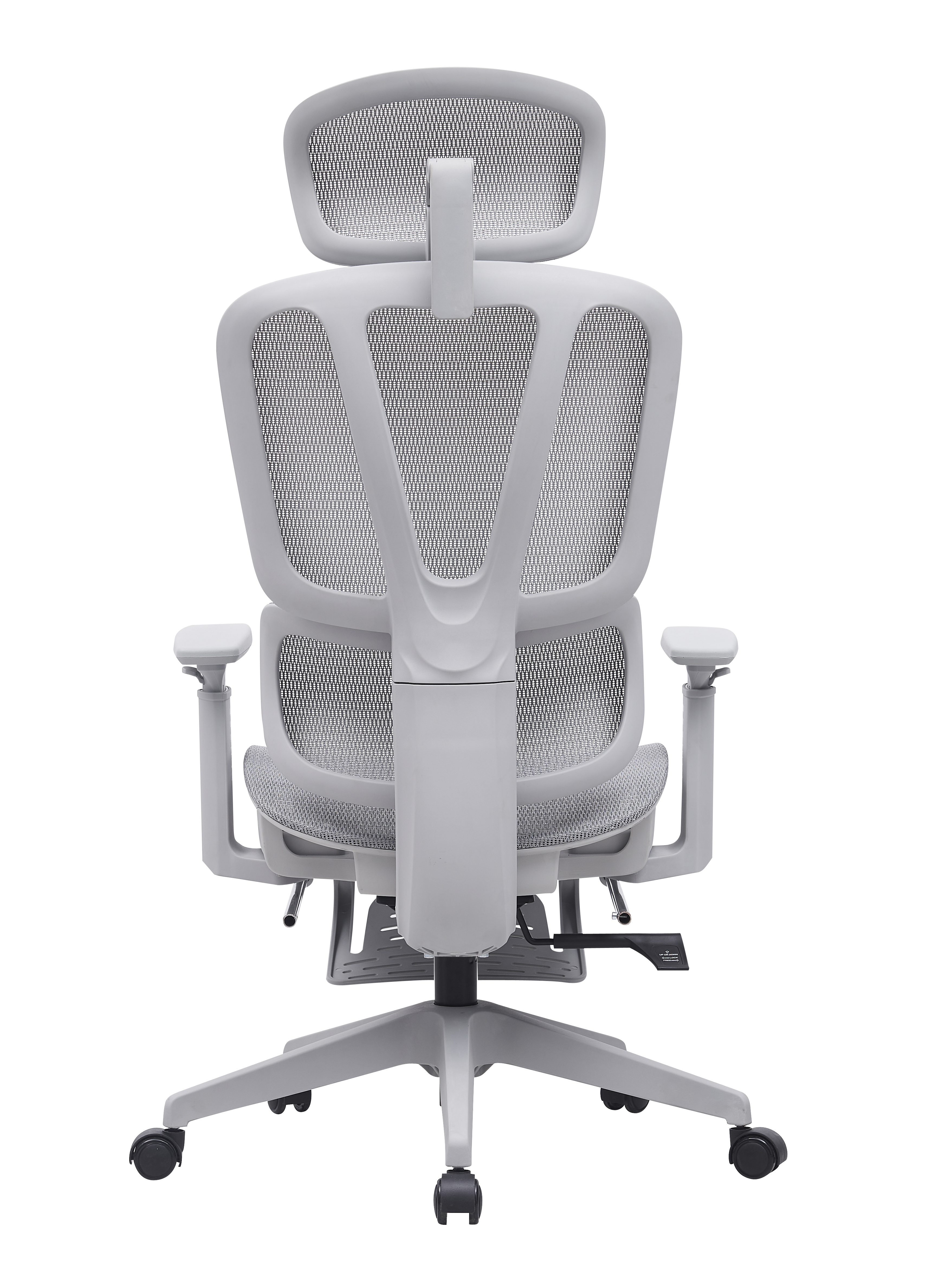 2025 grey new high back net chair with footrest headrest